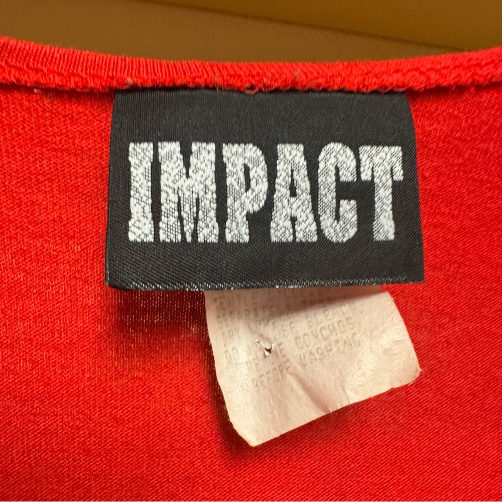 Vintage Impact Red Crop Top with Blue and White Southwest Fringe Appliqués - Picture 3 of 6
